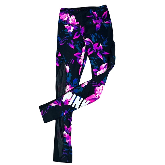 PINK Victoria's Secret Pants - Victoria’s Secret PINK Ultimate Leggings Size Medium, Floral, Tropical, Mesh